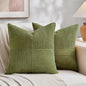 Fancy Homi 2 Packs Moss Green Decorative Throw Pillow Covers 20x20 Inch for Living Room Couch Bed Sofa, Farmhouse Boho Home Decor, Soft Corss Corduroy Patchwork Accent Square Cushion Case 50x50 cm