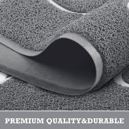 CozyBounty Grey Door Mat Welcome Mats Outdoor Indoor Non-Slip Doormat for Entryway Low-Profile Floor Mat for Yard, Garage, High Traffic Areas (30"x17.5", Grey)