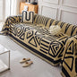 HANDONTIME Boho Geometric Couch Covers for Sofa Pet Friendly Taupe and Black Sofa Covers Washable Chenille Couch Blanket Cover for 2 3 Cushion Couches Pet Protector Furniture Cover Soft, 71" X 118"