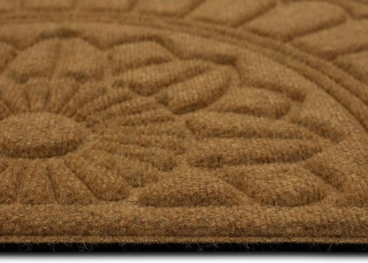 Mohawk Home Entryway Door Mat 2' X 3' All Weather Outdoor Non Slip Recycled Rubber Doormat, Rope Impressions Light Brown