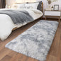 Ultra Soft Runner Rugs for Bedroom Hallways with Upgraded Non-Slip Rubber Backing & Thick Memory Sponge, 2x8 Feet Fluffy Shag Throw Area Rug for Bedside Dorm Tie-dye Light Grey