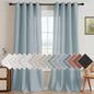 H.VERSAILTEX Living Room Linen Curtains - Semi Sheer, Nickel Grommet, Energy Saving, Light Filtering Window Treatments - Cloud Blue, 2 Panels, 52 x 96 Inch