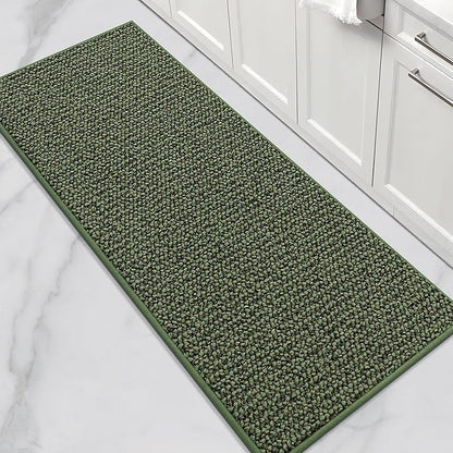 BEQHAUSE Kitchen Runner Rugs 24"x60", Non-Slip Kitchen Mats for Floor, Super Absorbent and Stain Resistant Kitchen Rug, Machine Washable Rugs for Kitchen, Hallway, Laundry & Sink, Green