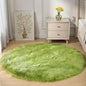 Goolela Lime Green Circle Rugs 4ft Fluffy Fuzzy Furry Rug for Bedside Bedroom Playroom Shag Faux Sheepskin Fur Soft