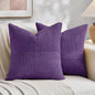 Fancy Homi 2 Packs Purple Decorative Throw Pillow Covers 18x18 Inch for Living Room Couch Bed, Boho Farmhouse Home Decor, Soft Corss Corduroy Patchwork Textured Square Cushion Case 45x45 cm