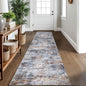 IOHOUZE Abstract Runner Rug 2x10 Ft Washable Runners for Hallways, Non Slip Kitchen Runner Printed Faux Wool Entryway Runner Indoor, Modern Abstract Floor Carpet for Hall Kitchen, Orange Grey