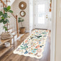 Washable 3x6 Hallway Runner Rug: Floral Scalloped Soft Runners for Entryway Kitchen Nursery Non Slip Bathroom Laundry Floor Mat Water Resistant Light Weight Carpet for Living Room Bedroom (3x6,Cream)