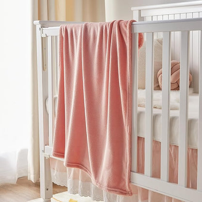 BEDELITE Baby Blankets for Boys and Girls 30" x 40", Soft Cozy Fuzzy Fleece Blanket for Kids Infant Newborn, Warm and Breathable Toddler Blanket for Crib Stroller Bed Travel, Pink