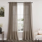 Dark Taupe Linen 102 Inch Long Curtains for Living Room 2 Panels Back Tab Pocket Semi Sheer Light Filtering Curtains Bohemian Rustic Solid Color Drapes for Sliding Glass Door Bedroom 40x102 Inches