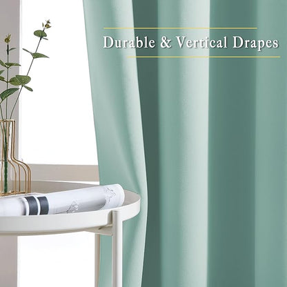 NICETOWN Aqua Blue Room Darkening Curtain Panels - Window Treatment Thermal Insulated Grommet Room Darkening Curtains/Panels/Drapes for Bedroom (2 Panels, 52 by 54, Aqua)
