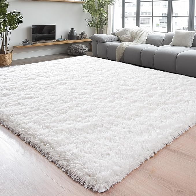Chicrug Soft Area Rugs for Bedroom Living Room Plush Fluffy Rug 9x12 Feet, Shag Furry Area Rug Carpet Non Shedding for Nursery Children Kids Girls Room Home Decorative, Cream