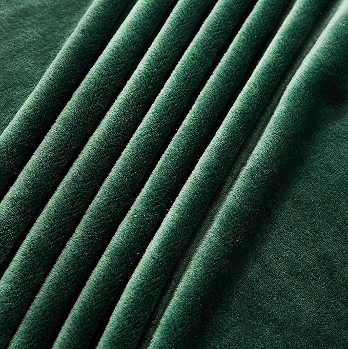 TASTHROW Large Flannel Fleece Throw Blanket, 50×70 Inch - Cozy Lightweight Thick Blanket - All Seasons Suitable for Women, Men and Kids (Dark Green)