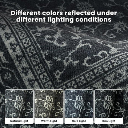 Washable Rugs 8x10 Area Rugs for Living Room,Bedroom,Dining Room- Soft Low Pile Stain-Resistant Carpet with Non-Slip Rubber Backing,Large Vintage Area Rug for Farmhouse Nursery Home Office Decor