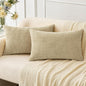 MIULEE Pack of 2 Beige Throw Pillow Covers 12x20 Inch Soft Lumbar Pillow Covers for Sofa Living Room Spring Home Decor Couch Solid Dyed Cases