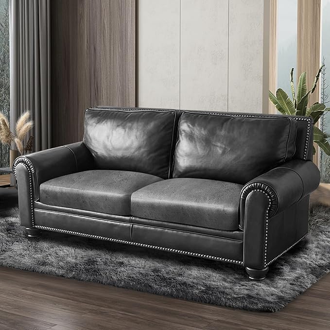Leather Look Couch Cushion Covers Sofa Seat Slipcovers Sets Couches Furniture Protector for Sectional Armchair Loveseat Pets Kids Stretch Spandex Fabric (2 Cushion Loveseat, Light Grey)