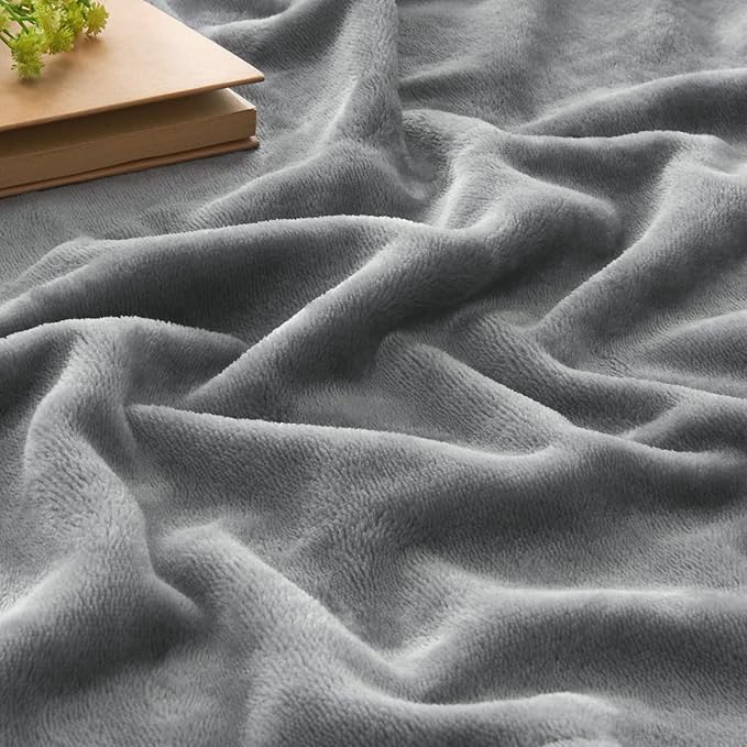 BEDELITE Fleece Blanket Grey Throw Blanket for Couch & Bed, Luxury Plush Cozy Fuzzy Blanket 50" x 70", Super Soft Warm Lightweight Fall Throw Blanket for Travel Camping
