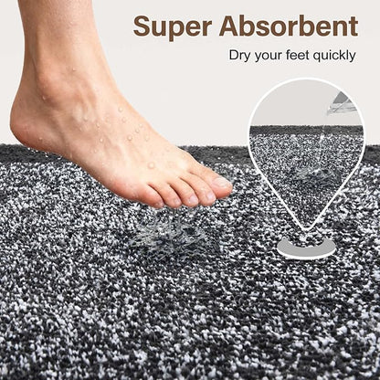 Bathroom Rugs 30x20 Non Slip Washable, Dark Blue Bath Mat for Bathroom Floor Tub, Soft Absorbent Quick Dry Mats for Shower, Bathtub,Home Decor