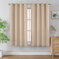 Joydeco Blackout Curtains 45 Inch Length 2 Panels Set, Thermal Insulated Long Curtains& Drapes 2 Burg, Room Darkening Grommet Drapes for Living Room Bedroom Window (W52 x L45 Inch, Light Beige)