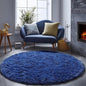 ONASAR Navy Blue Round Area Rugs 5ft, Soft Bedroom Circle Rug Floor Mat for Kids Girls Boys Teen Room, Fluffy Plush Shaggy Carpet for Baby Nursery Living Room Playroom Dorm Home Decor