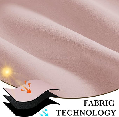 RYB HOME 100% Blackout Basement Curtains 36 inches Long, Heat & UV Blocking Total Room Darkening Noise Reducing Curtains for Bathroom RV Campers, Baby Pink, 2 Panels Set