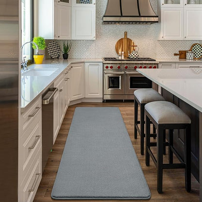 Amearea Modern Soft Hallway Runner Rug, 3x10 Feet Washable Long Runner Rugs for Hallway, Grey Fluffy Bedroom Bedside Rugs, Non Slip Memory Foam Rug Carpet for Entrance Kitchen Living Room Home Decor