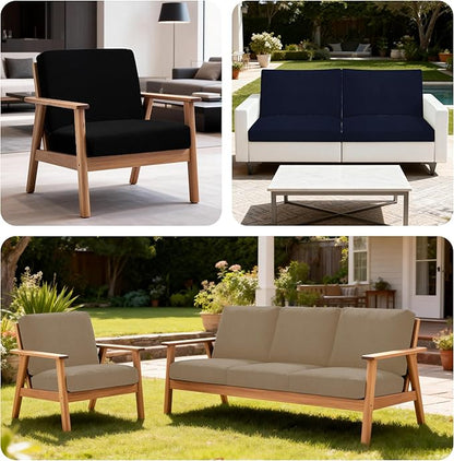 4Pcs Patio Stretch Cushion Covers,Outdoor Sofa Replacement Cover Slipcovers for Patio Furniture Cushion Covers, Washable Reusable Furniture Protector