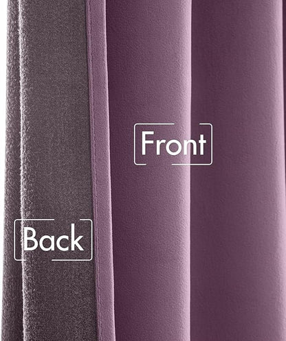 MIULEE Lavender Velvet Curtains 96 inches - Luxury Blackout Curtains for Bedroom Living Room Thermal Insulated Super Soft Window Drapes Rod Pocket & Back Tab, W52 x L96 inches,Purple,2 Panels