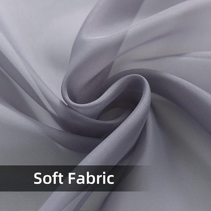 youleyar Solid Sheer Rod Pocket Curtain Voile Draperies 2 Panels White Beige Black Grey Coffee 38 Inch Width 45 Inch Long 1 Pair for Kitchen Bedroom Children Living Room Yard(Grey,38Wｘ45L)