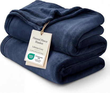 Bedsure GentleSoft Fleece Blanket California King Navy Blue - Lightweight Plush Fuzzy Cozy Soft Bed Blankets, 102x96 inches