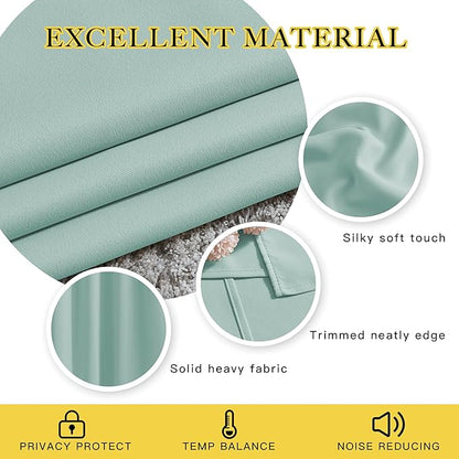 NICETOWN Aqua Blue Room Darkening Curtain Panels - Window Treatment Thermal Insulated Grommet Room Darkening Curtains/Panels/Drapes for Bedroom (2 Panels, 52 by 54, Aqua)