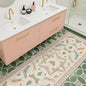 Hazo Haus Boho Bathroom Runners - 2x5 Pink Rug for Kitchen, Entry Way, Hallway, Non Slip Washable Butterfly Insect Print Home Decor