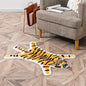 Tiger Print Rug, Animal Printed Small Area Rugs Faux Cowhide Skin Leather Nonslip Personalized Bath Rug Cartoon Carpet Bedroom Office Livingroom Floor Mat 32.2inx21.4in Yellow