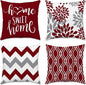 Hexagram Geometric Burgundy Pillow Covers 20x20 Set of 4, Decorative Outdoor Boho Modern Throw Pillow Covers, Home Sweet Home Farmhouse Cushion Case for Couch Sofa Bedroom Indoor Decor(No Insert)