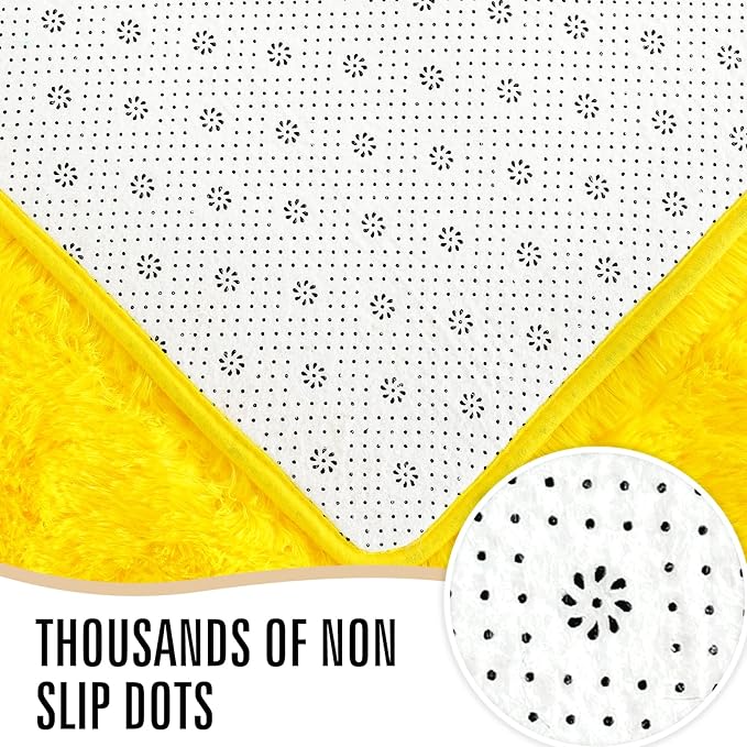 LOCHAS Ultra Soft Indoor Modern Area Rugs Fluffy Living Room Carpets for Children Bedroom Home Decor Nursery Rug 6x9 Feet, Yellow