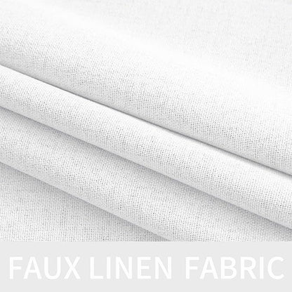 MIULEE Linen Textured Curtains for Bedroom Solid 100% Blackout Thermal Insulated Bright White Grommet Room Darkening Curtains & Drapes Luxury Decor for Living Room Nursery 52 x 45 Inch (2 Panels)