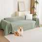 MYSKY HOME Easy Fitted Couch Cover for Dogs Stain Resistant Couch Cover Sage Sofa Covers for 2 Cushion Couch Multi-Use Sectional Couch Covers for Loveseat Universal Tassel Sofa Throw 91"X 118"