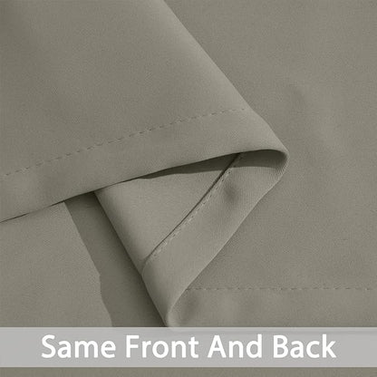 Yakamok Premium Room Darkening Thermal Insulated Curtains for Bedroom/Living Room - Classic Grommet Top (2 Panels, Taupe, 42 Inch by 63 Inch)