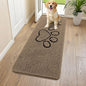 Smiry Dog Door Mat for Muddy Paws, Absorbent Dirt Trapper Non Slip Quick Dry Washable Chenille Mat for Mud Dogs, Entry Rug for Indoor and Outdoor (59x24 Inches, Camel and Black)