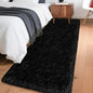 2x6 Bedside Area Rugs for Bedroom Soft Fluffy Shag Black Rug for Hallway Non-Slip Fuzzy Plush Living Room Rug Indoor Floor Carpet for Kids Rooms Dorm Nursery Modern Home Aesthetic Decor