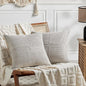 Fancy Homi 2 Packs Neutral Grey Samll Decorative Throw Pillow Covers 12x12 Inch with for Couch Bed Sofa, Rustic Farmhouse Boho Home Decor, Soft Corss Patchwork Corduroy Square Cushion Case 30x30 cm