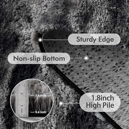 Area Rugs for Living Room, 6x9 Feet Soft Fluffy Shagg Plush Rug High Pile Large Non-Slip Floor Carpet for Bedroom Nursery Dorm Decor Aesthetic Black