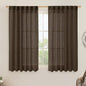 LAMIT Dark Brown Linen Curtains 54 Inch Length 2 Panels, Light Filtering Panels Back Tab and Rod Pocket Neutral Drapes for Bathroom/Window/Bedroom, 52 x 54 Inch