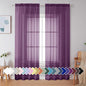 Simplebrand Plum Purple Sheer Curtains 84 Inches Long 2 Panels, Light Filtering Rod Pocket Solid Color Window Sheer Curtain Panels, Elegant Curtains & Drapes for Living Room, Bedroom, 42" W x 84" L