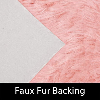 Latepis Washable Runner 2x8 Pink Rug for Bedroom Girls Faux Fur Rug for Living Room for Soft Cushion Hallway Home Decor Rectangle