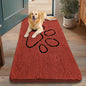 Smiry Dog Door Mat for Muddy Paws, Absorbent Dirt Trapper Non Slip Quick Dry Washable Chenille Mat for Mud Dogs, Entry Rug for Indoor and Outdoor (48x30 Inches, Maple Red and Black)