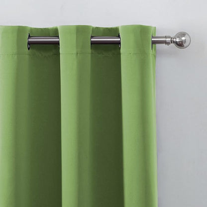 LEMOMO Light Green Thermal Blackout Curtains/42 x 95 Inch/Set of 2 Panels Room Darkening Curtains for Bedroom