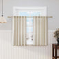 Nanspring Beige Cafe Curtains 45 Inch Length Set 2 Panel Back Tab Pocket Semi Sheer Short Linen Beige Curtain Tiers for Small Bathroom Window Basement 38x45