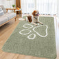 Smiry Dog Door Mat for Muddy Paws, Absorbent Dirt Trapper Non Slip Quick Dry Washable Chenille Mat for Mud Dogs, Entry Rug for Indoor and Outdoor (59x35 Inches, Sage Green and White)