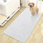 OLANLY Dog Door Mat for Muddy Paws 47x24, Absorbs Moisture and Dirt, Absorbent Non-Slip Washable Doormat, Quick Dry Chenille Mud Mat for Dogs, Entry Indoor Entryway Carpet for Inside Floor, White