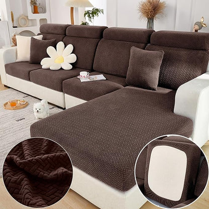 Sofa Covers Couch Covers for Sofa Pet Friendly Couch Cushion Covers Universal Sofa Covers Washable Stretch Slipcovers for Sectional Sofa (Texture Brown, Headrest Cover)